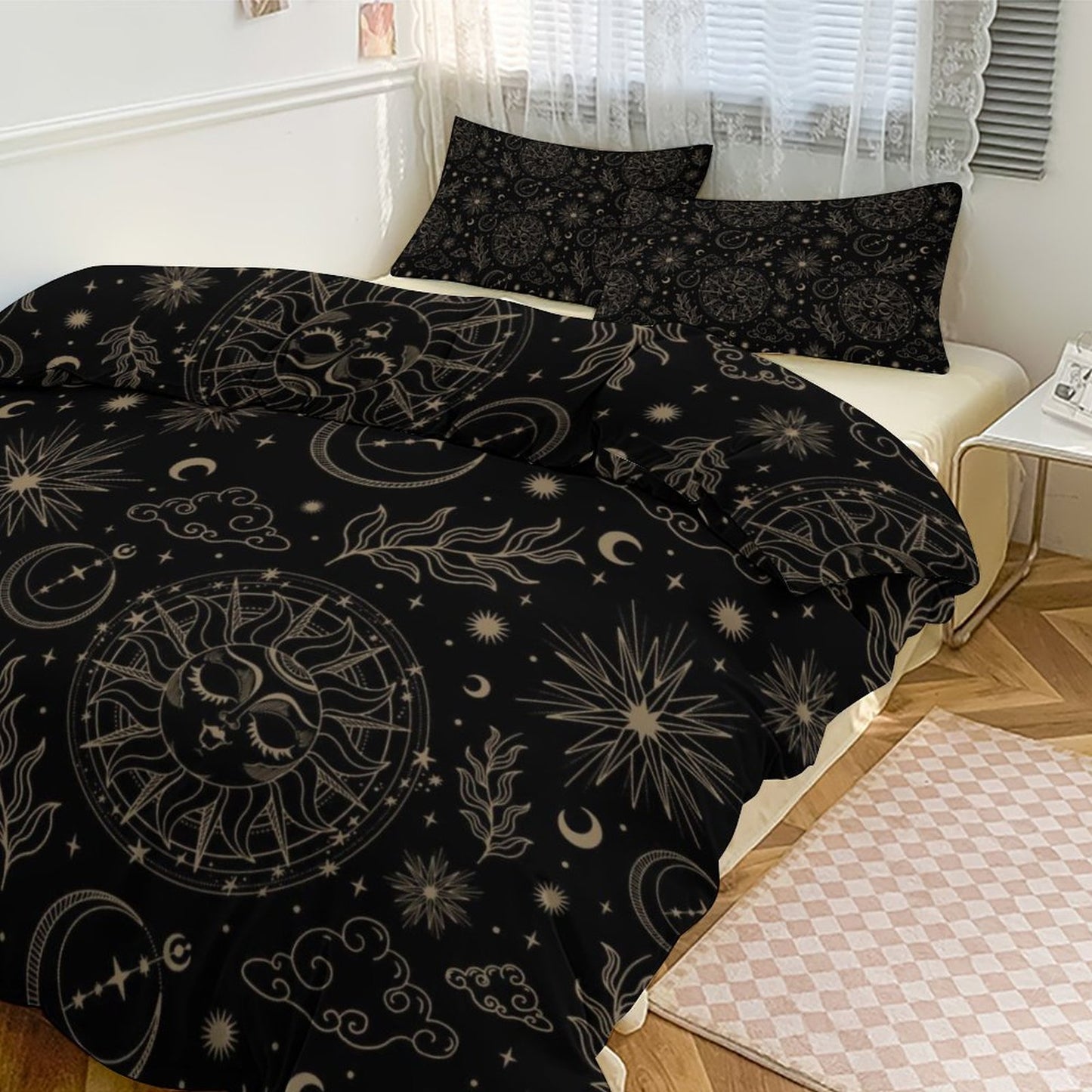 3-Piece Bedding Set-90"x90"/ 229x229cm (Dual-sided Printing)