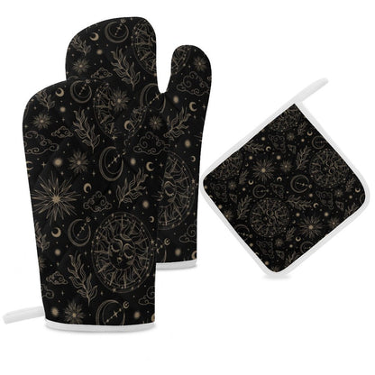 Oven Mitts & Pot Holder Set of 3 (Multi-image Splicing)