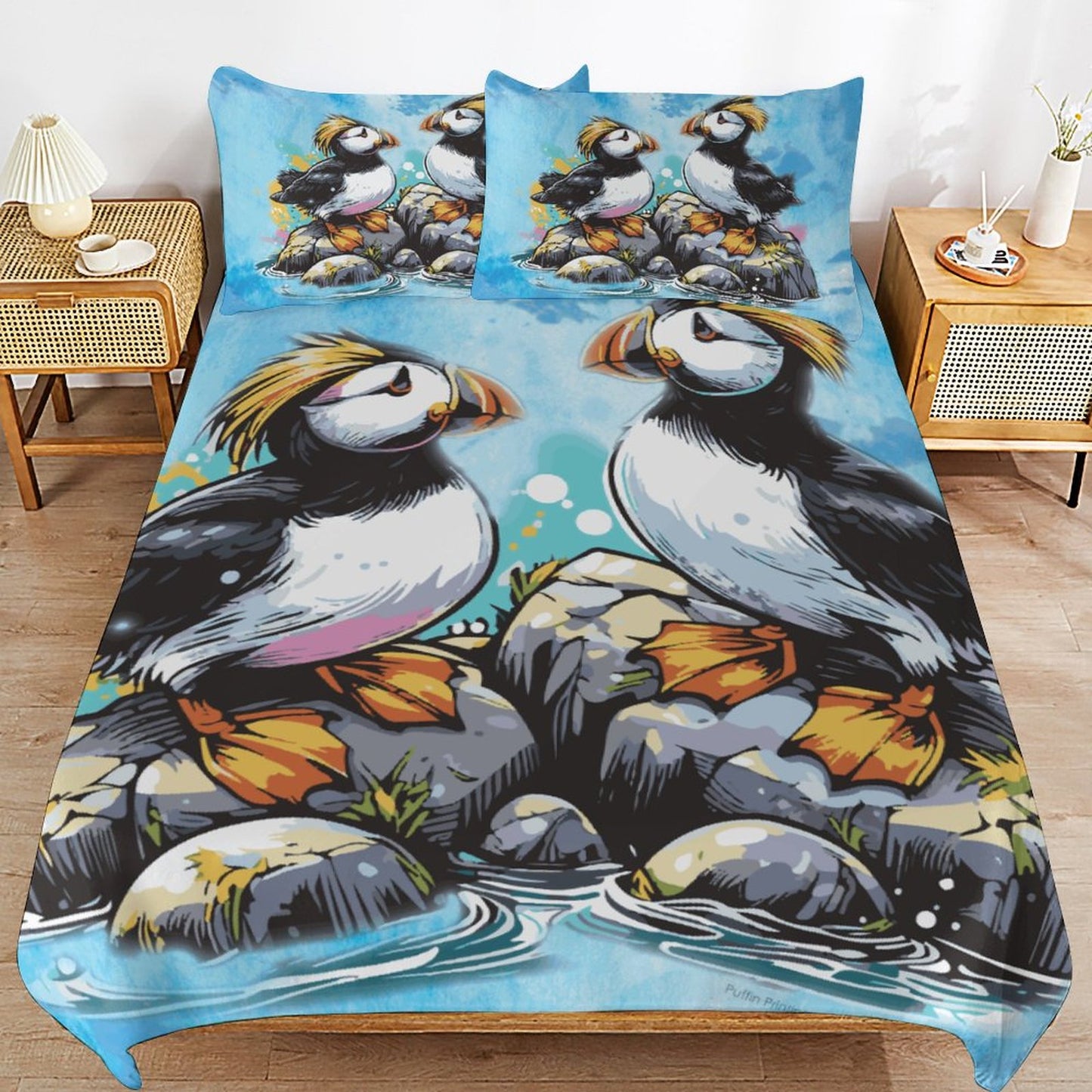 Fun TUFTED PUFFIN Bedding Set