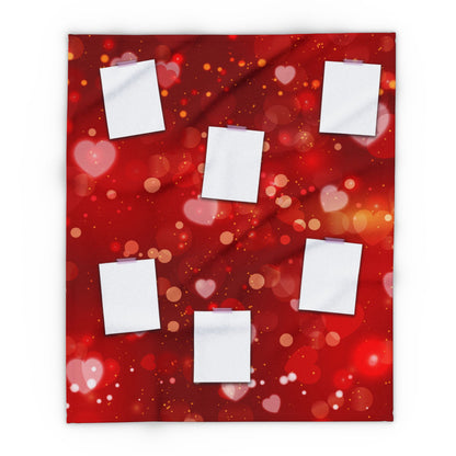 HEARTS SPARKLES  PHOTO BLANKET - Blank - Add Your Own Photos!  Arctic Fleece Blanket