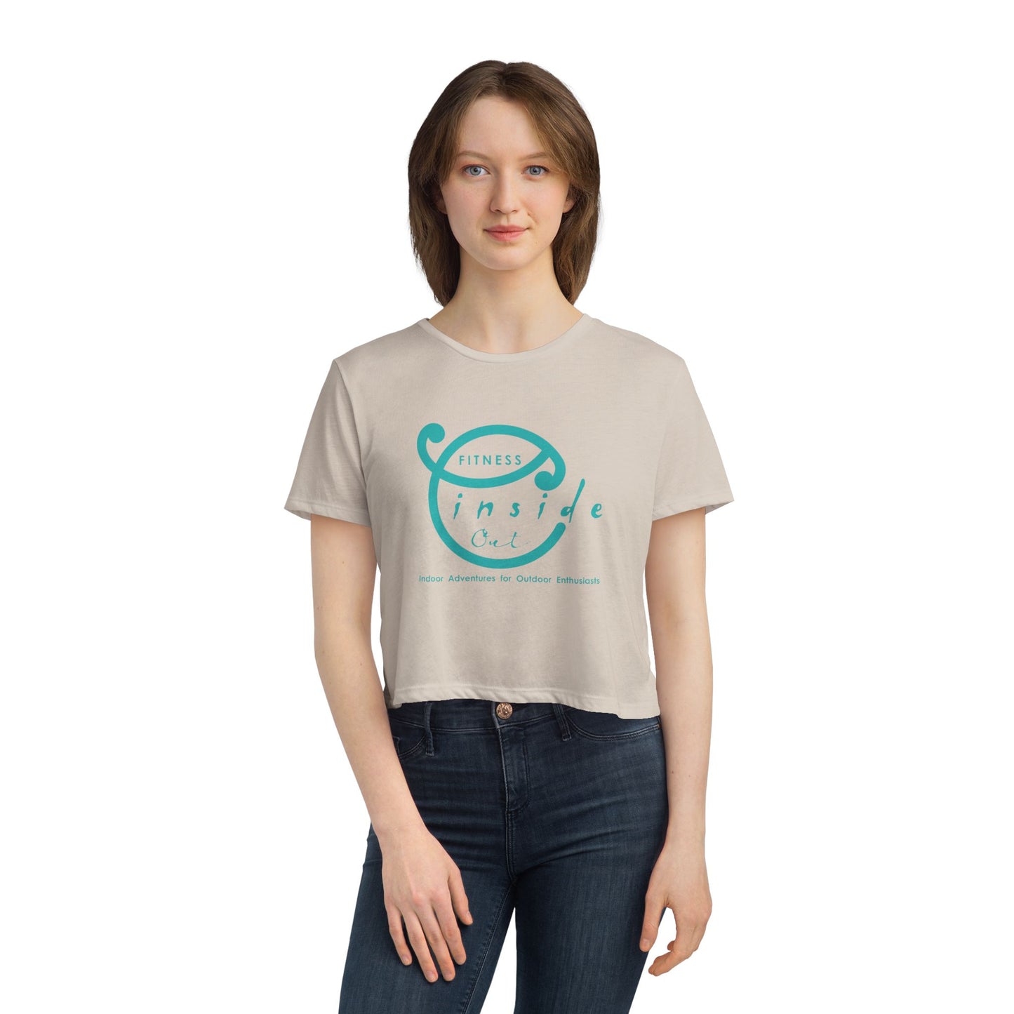 IO FITNESS  Women's Flowy Cropped Tee