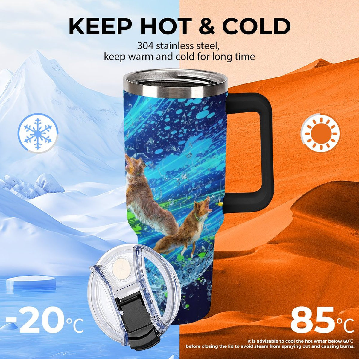 Murphy 40oz Insulated Tumbler with Handle and Straw