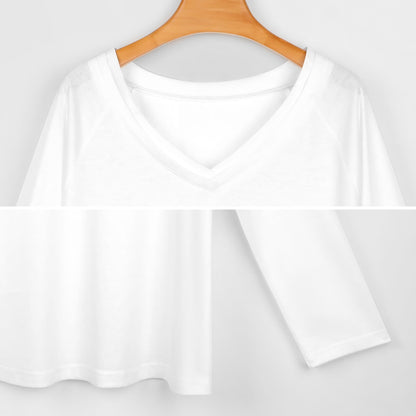 V-neck Loose Long Sleeve T-shirt TLREV2 (All-Over Printing)