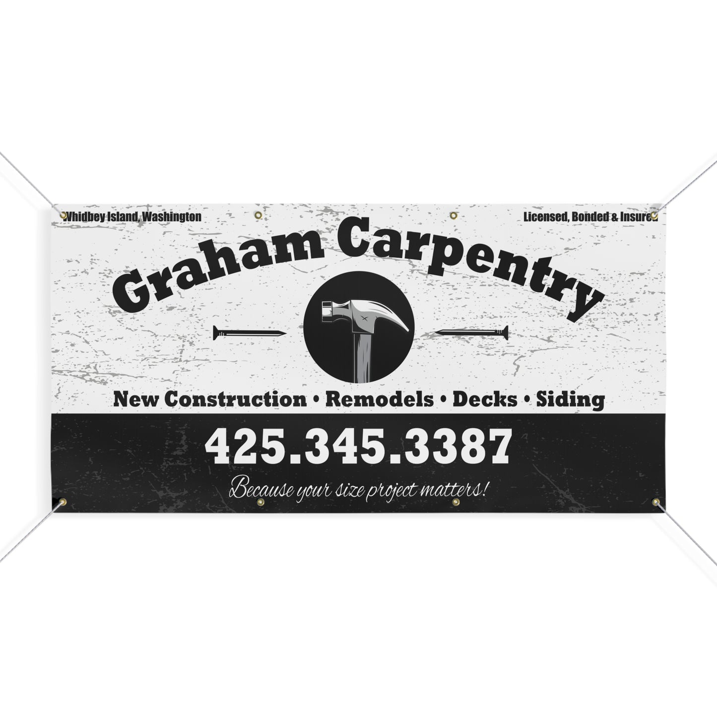 Graham Carpentry Matte Banner 36"x72" 15oz