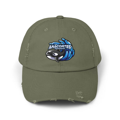 ANACORTES ORCA MASCOT Unisex Distressed Cap