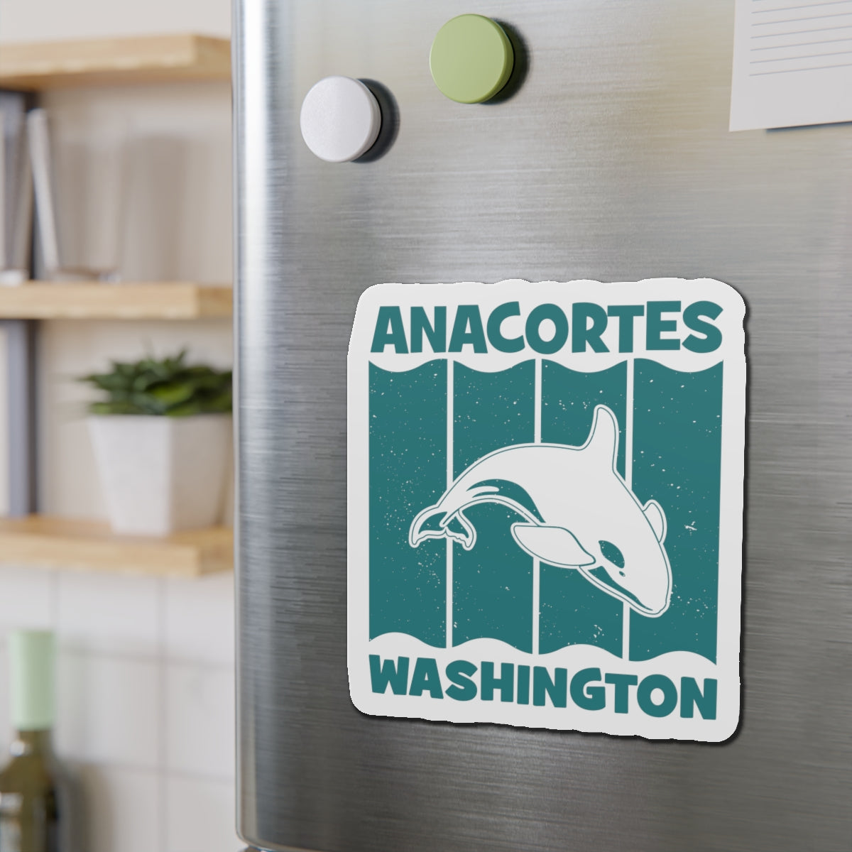 Anacortes Teal Orca  Magnet