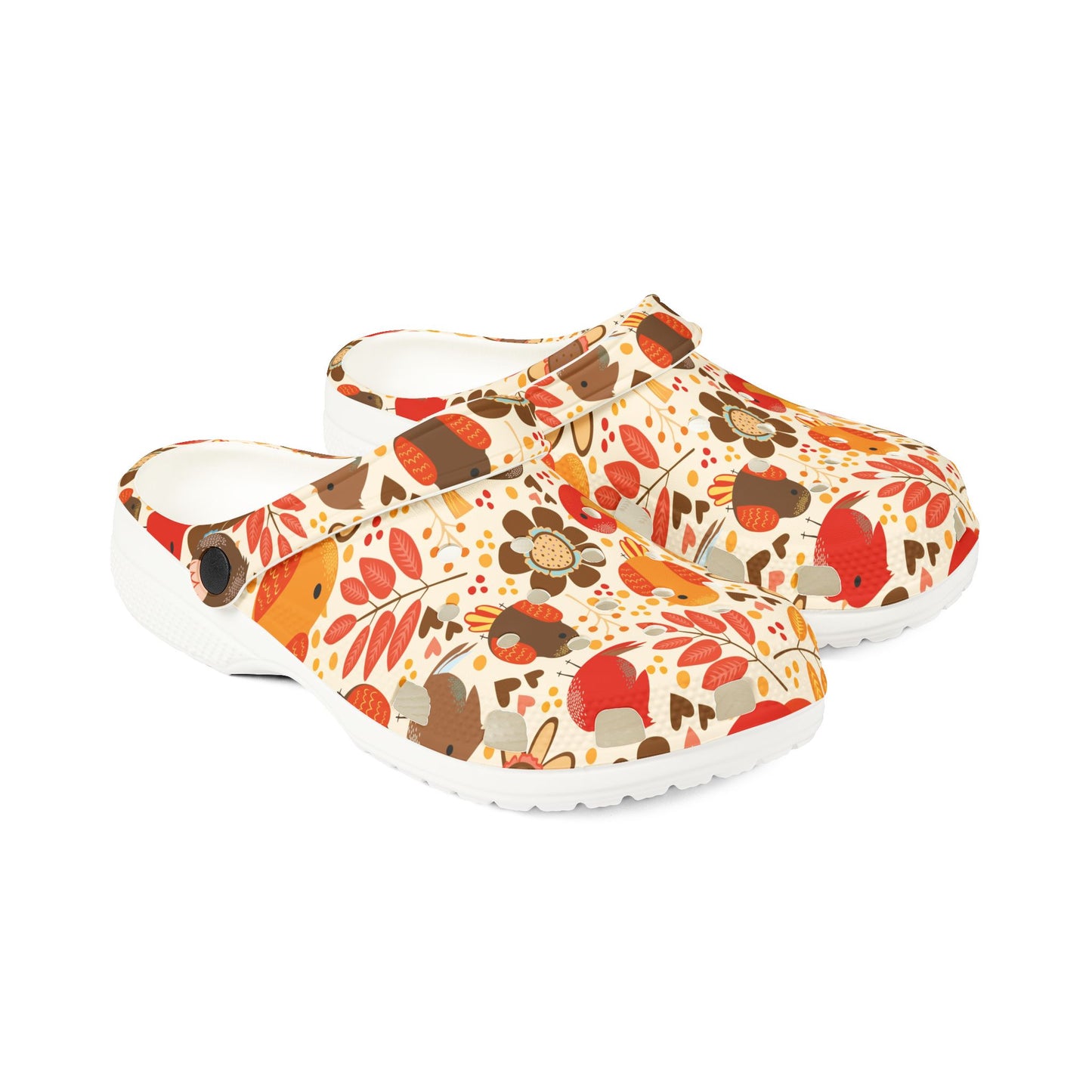 AUTUMN BIRDS FLOWERS Foam Rubber Shoes