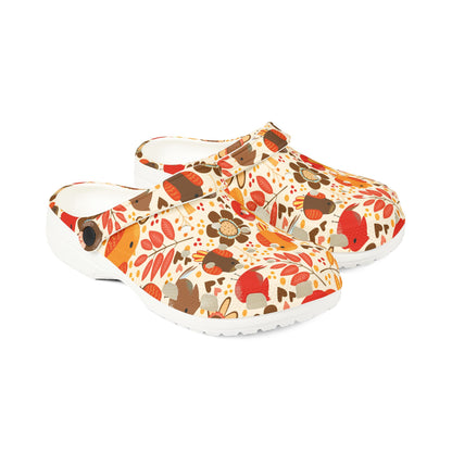 AUTUMN BIRDS FLOWERS Foam Rubber Shoes