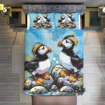 Fun TUFTED PUFFIN Bedding Set