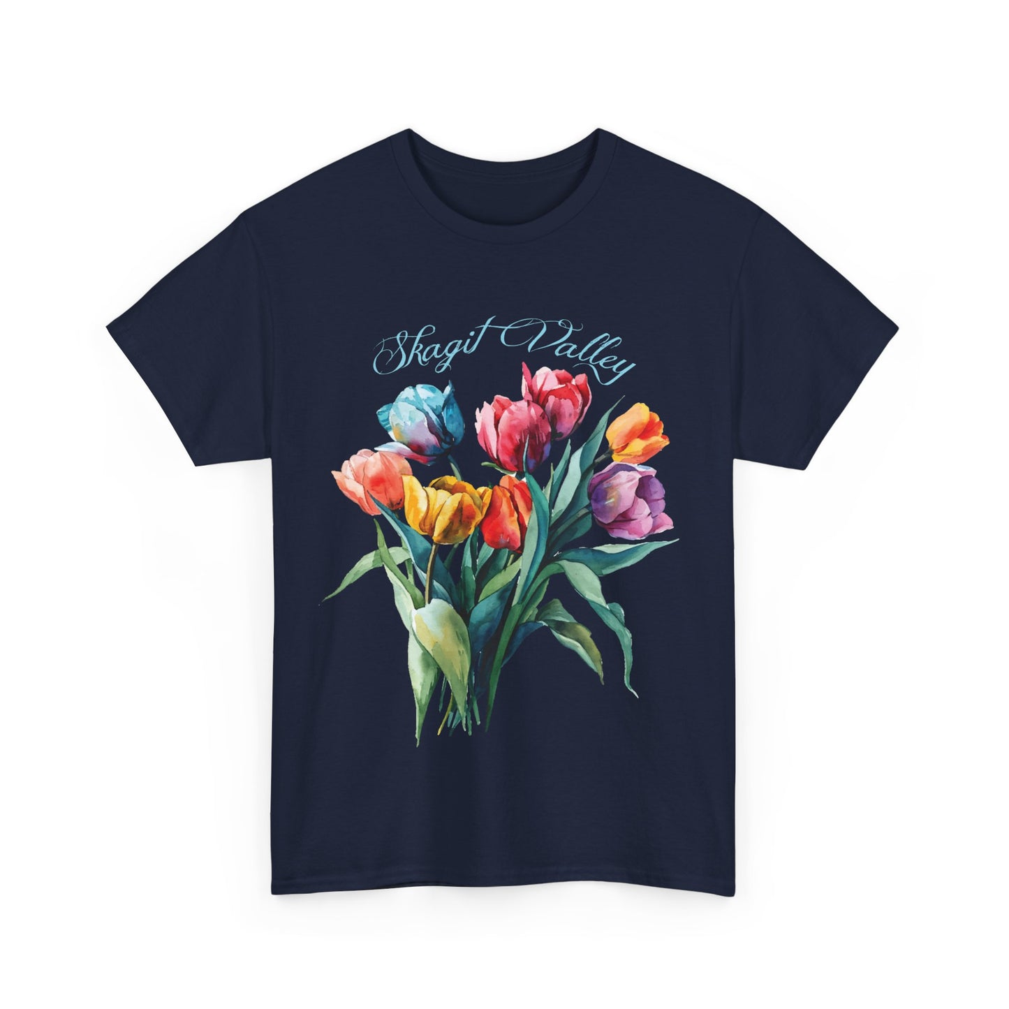 SKAGIT VALLEY - WATERCOLOR TULIPS - Unisex Heavy Cotton Tee