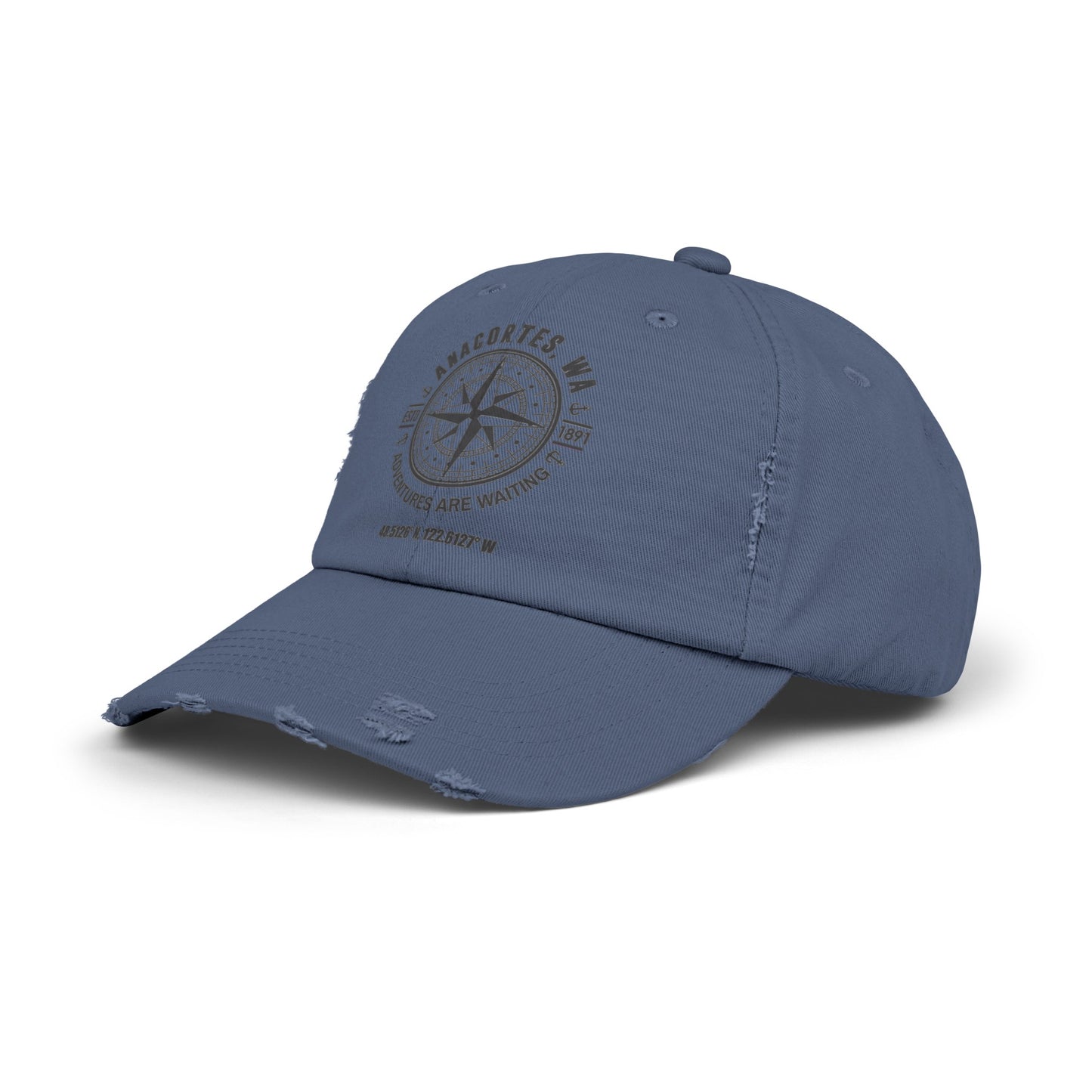 Anacortes Compass Unisex Distressed Cap