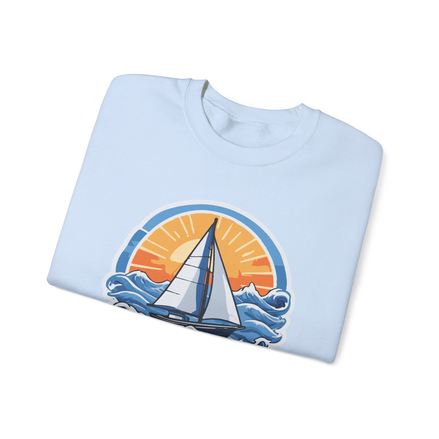 WHIDBEY ISLAND WA  Sunny Sailing  Unisex Heavy Blend™ Crewneck Sweatshirt