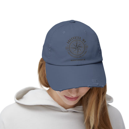 Anacortes Compass Unisex Distressed Cap