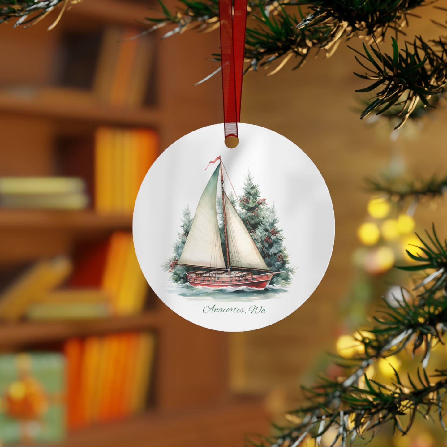 ANACORTES SAILBOAT Metal Ornament