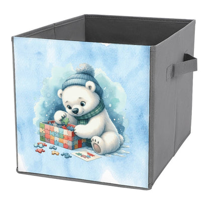 Winter Baby Bear  Folding Storage Bin