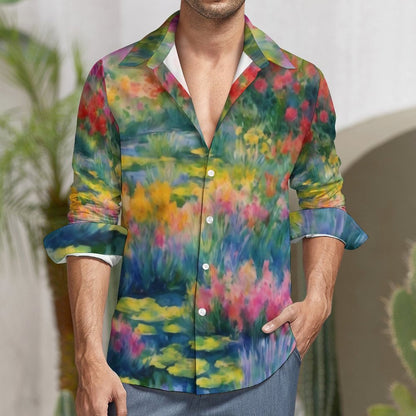 WILDFLOWER POND  Long Sleeve Mens Button Shirt