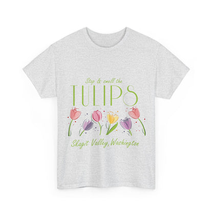 SMELL THE  TULIPS - Unisex Heavy Cotton Tee