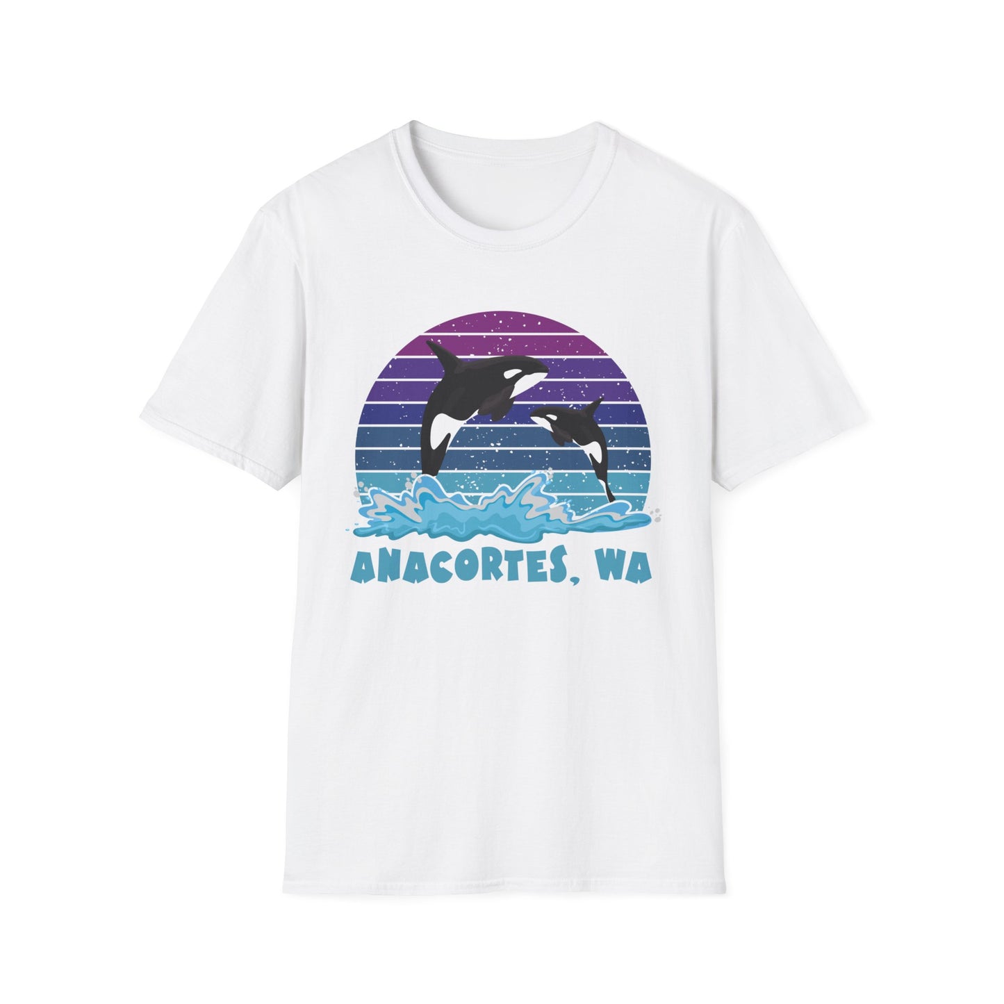 Anacortes Orca Northern Lights Unisex Softstyle T-Shirt