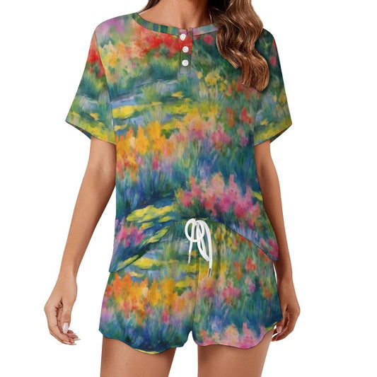 WILDFLOWER POND  Short Sleeve Loungewear Set