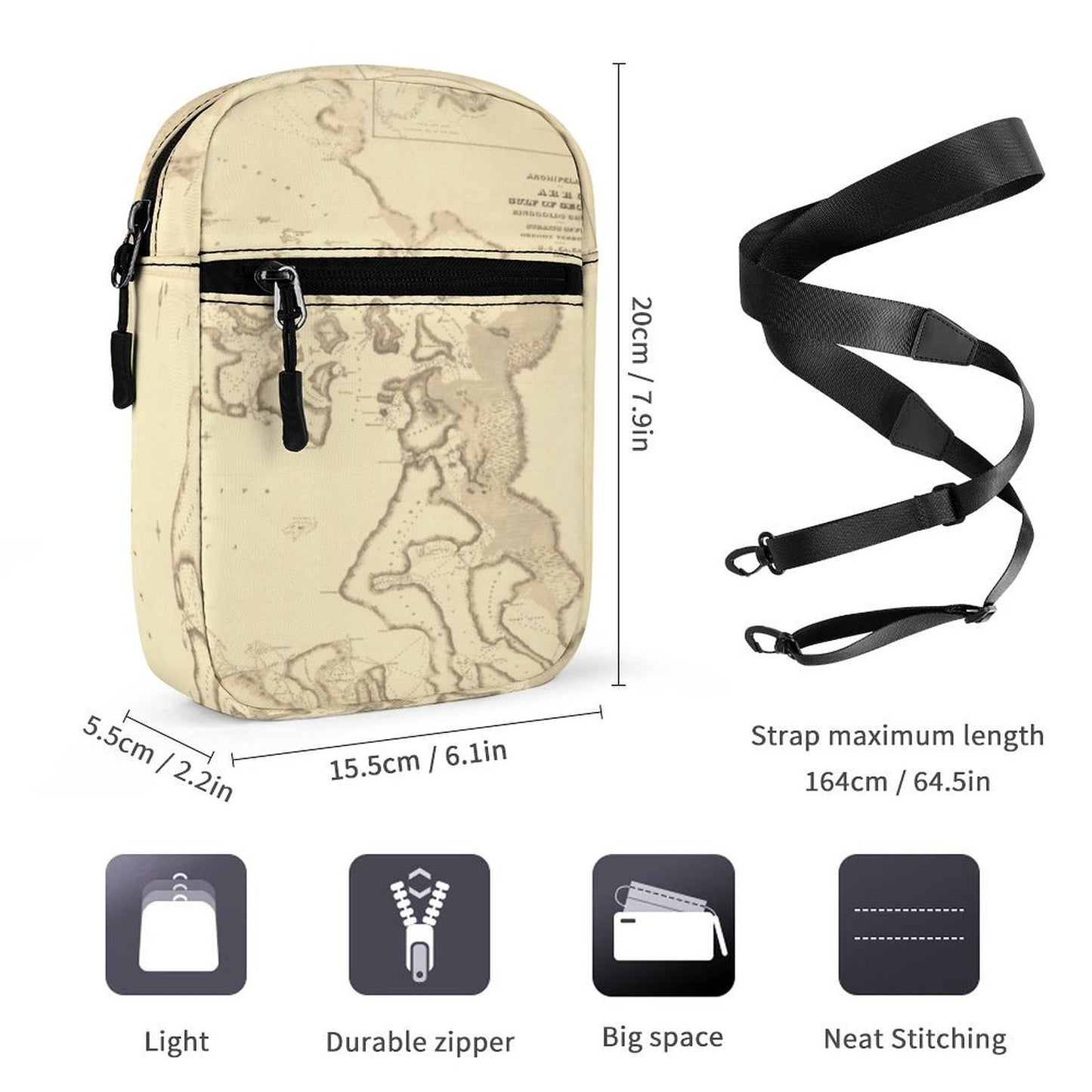 ANACORTES MAP Small Messenger Bag