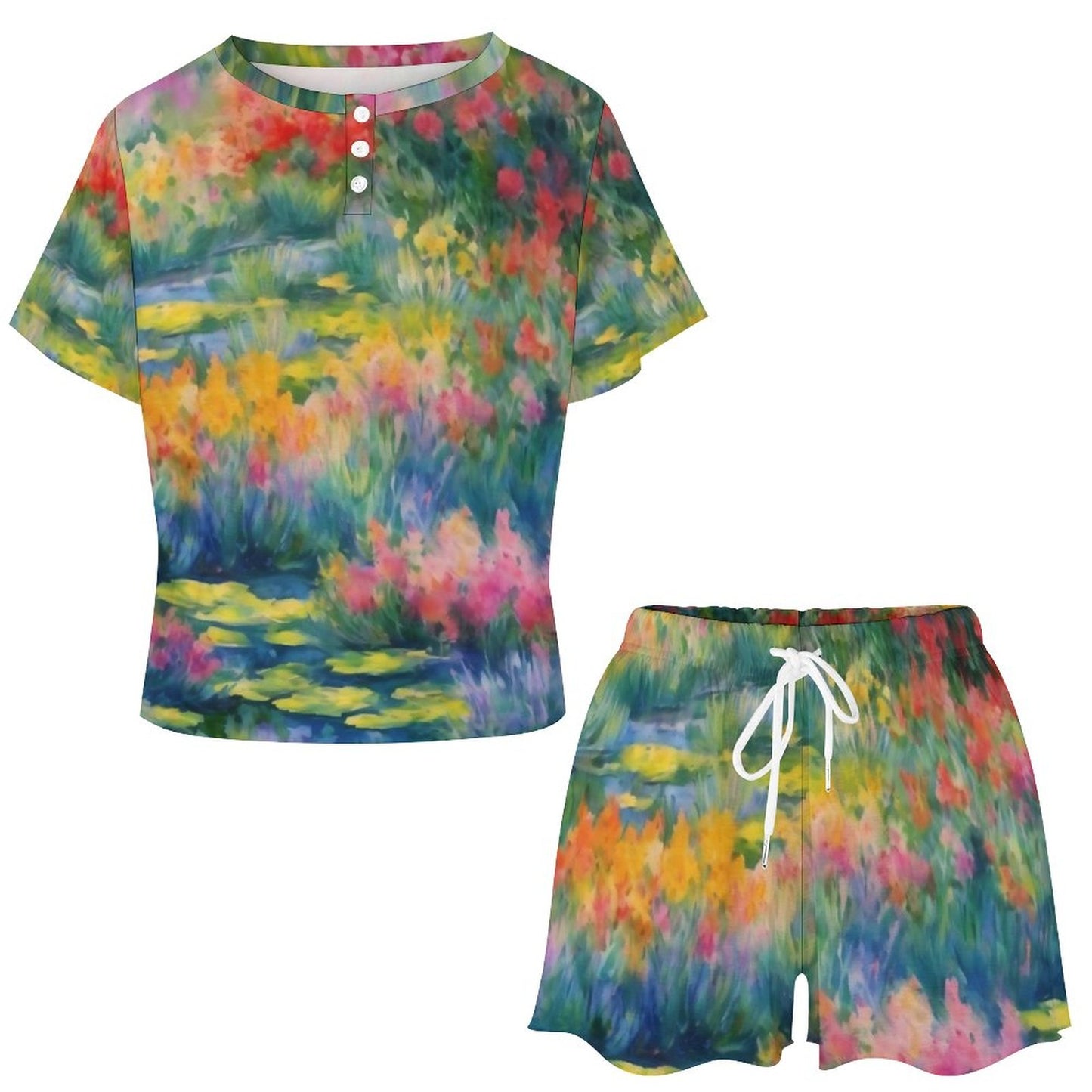 WILDFLOWER POND  Short Sleeve Loungewear Set