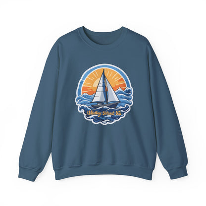 WHIDBEY ISLAND WA  Sunny Sailing  Unisex Heavy Blend™ Crewneck Sweatshirt