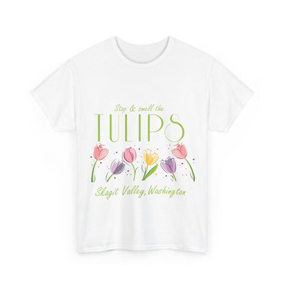 SMELL THE  TULIPS - Unisex Heavy Cotton Tee