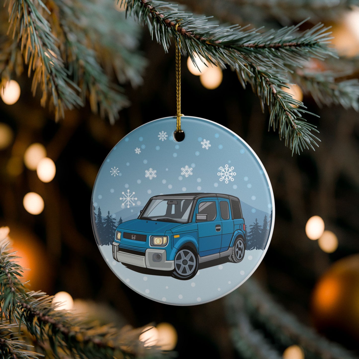 HONDA ELEMENT ORNAMENT - HOLIDAY SNOW