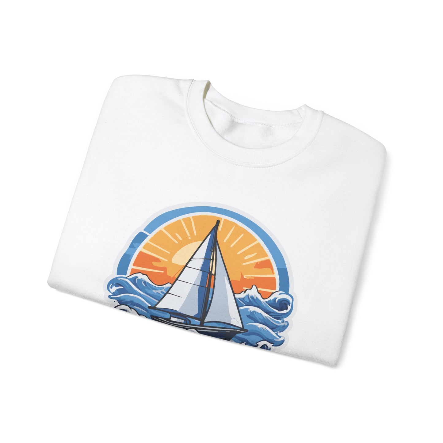 WHIDBEY ISLAND WA  Sunny Sailing  Unisex Heavy Blend™ Crewneck Sweatshirt