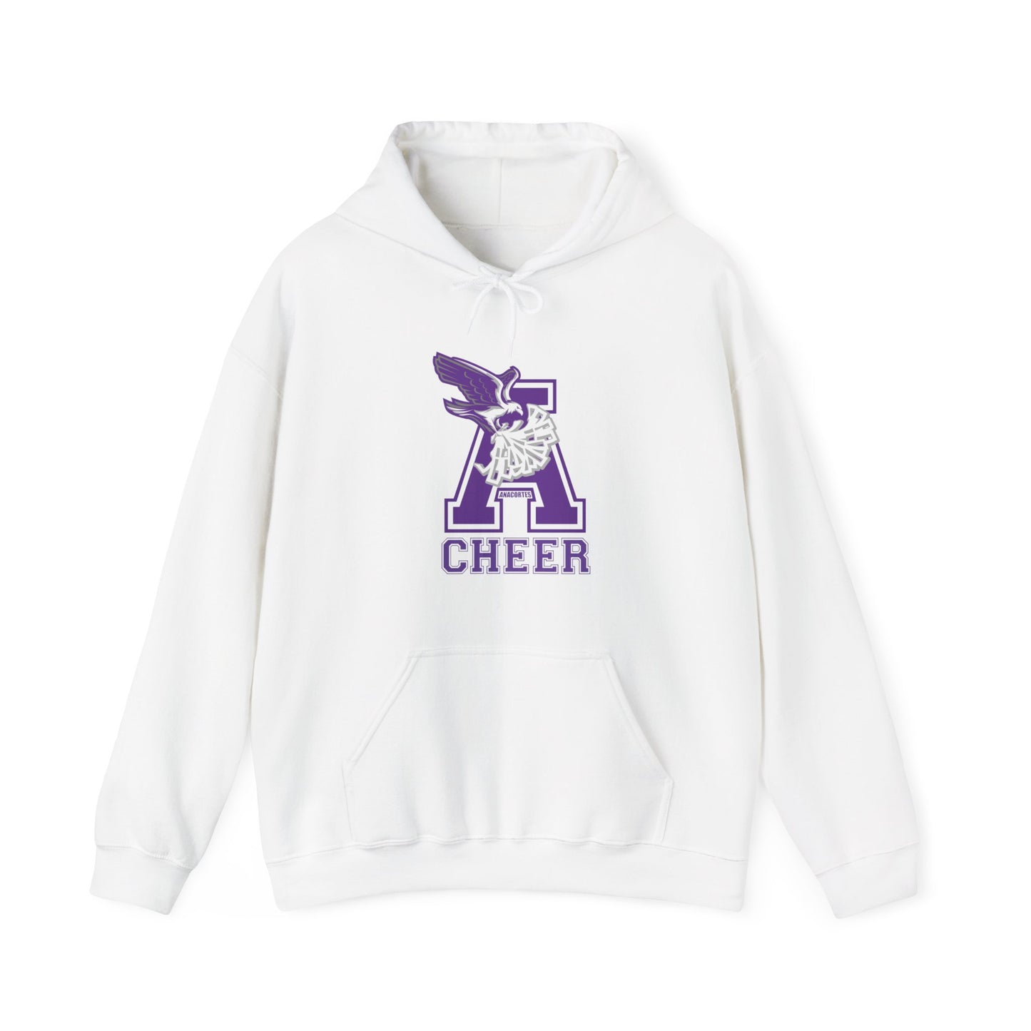 ANACORTES CHEER WHITE Unisex Heavy Blend™ Hooded Sweatshirt