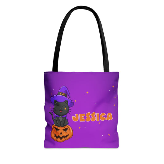 Halloween Tote Bag (Purple Cat)