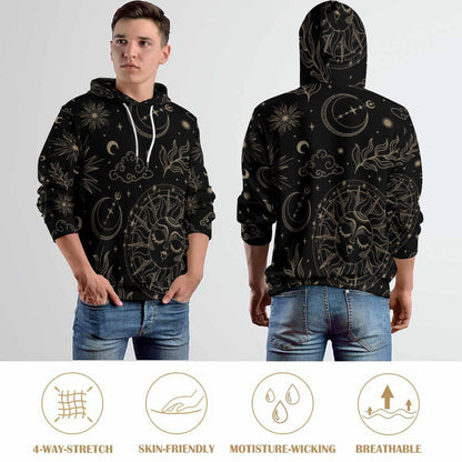 230gsm Men's Cool Hoodie with Double-layer Cap (All-Over Printing)