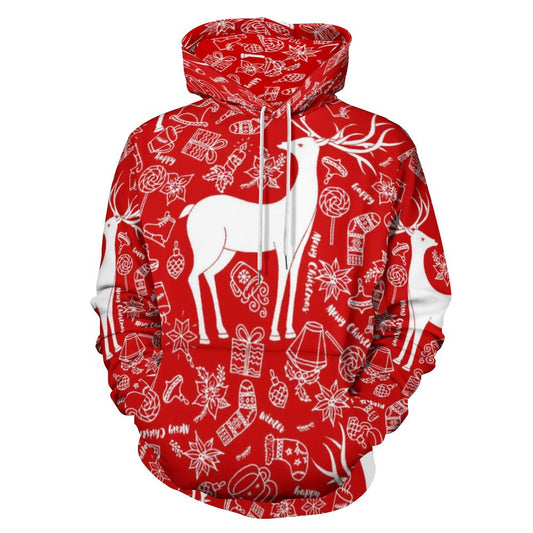 Holiday Hoodie White Deer
