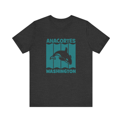 TEAL ANACORTES WHALE  Unisex Jersey Short Sleeve Tee