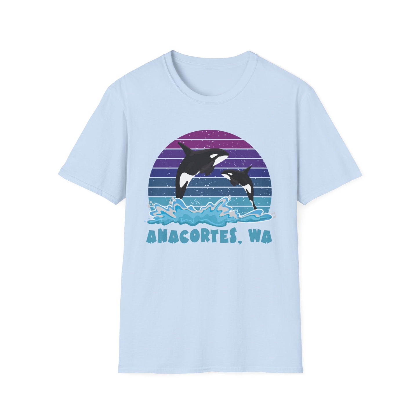 Anacortes Orca Northern Lights Unisex Softstyle T-Shirt