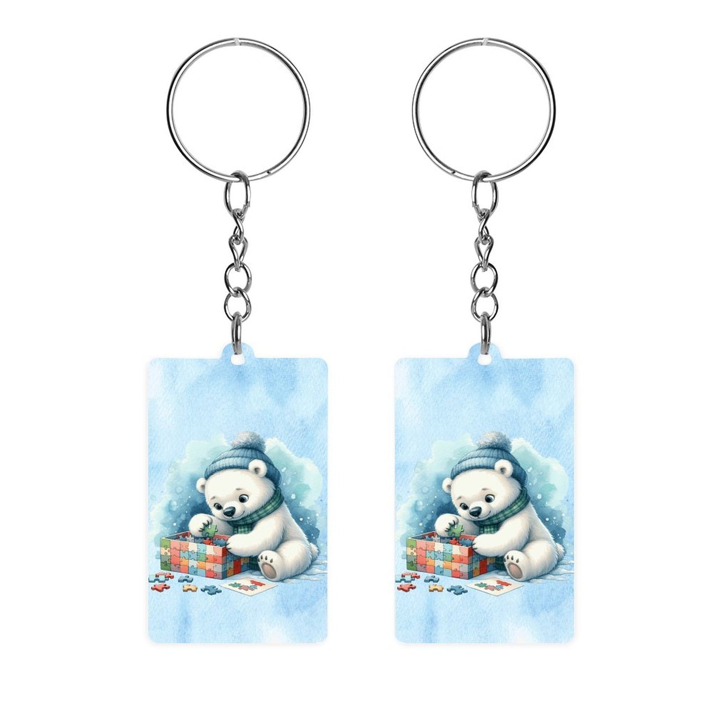 Winter Baby Bear  Acrylic Keychain (Dual-sided Printing)