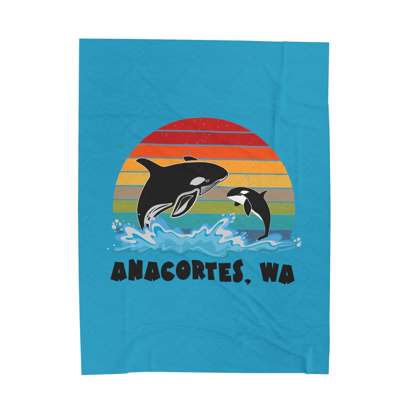 ORCAS ANACORTES Velveteen Plush Blanket