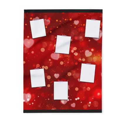 HEARTS SPARKLES  PHOTO BLANKET - Blank - Add Your Own Photos!  Arctic Fleece Blanket