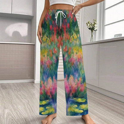WILDFLOWER POND  Drawstring Women Wide Leg Pajamas Pants