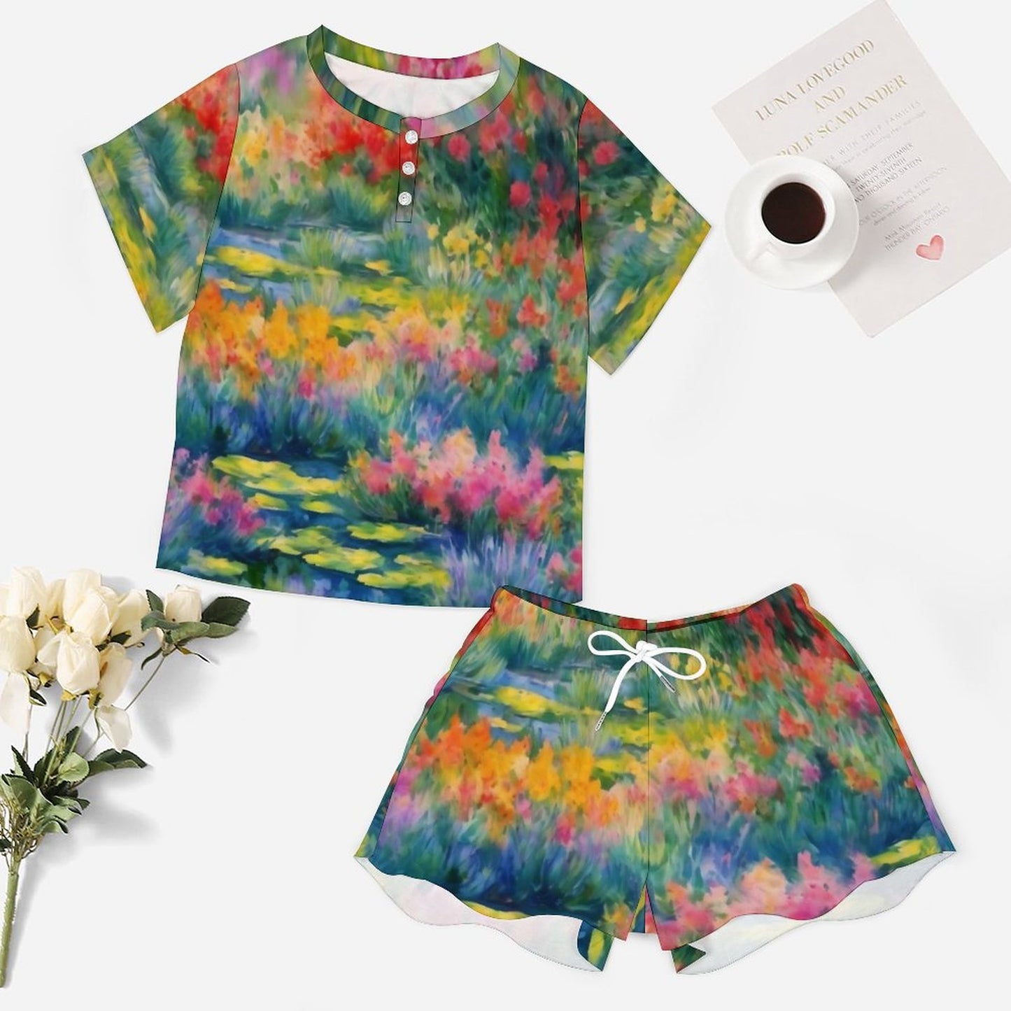 WILDFLOWER POND  Short Sleeve Loungewear Set