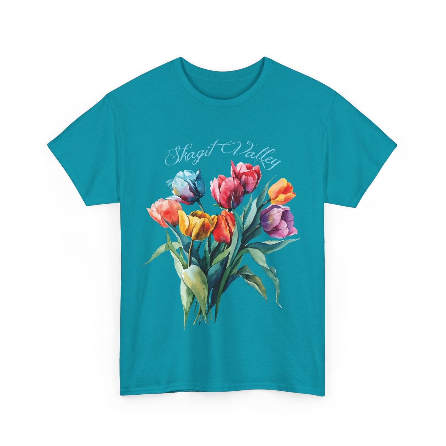 SKAGIT VALLEY - WATERCOLOR TULIPS - Unisex Heavy Cotton Tee