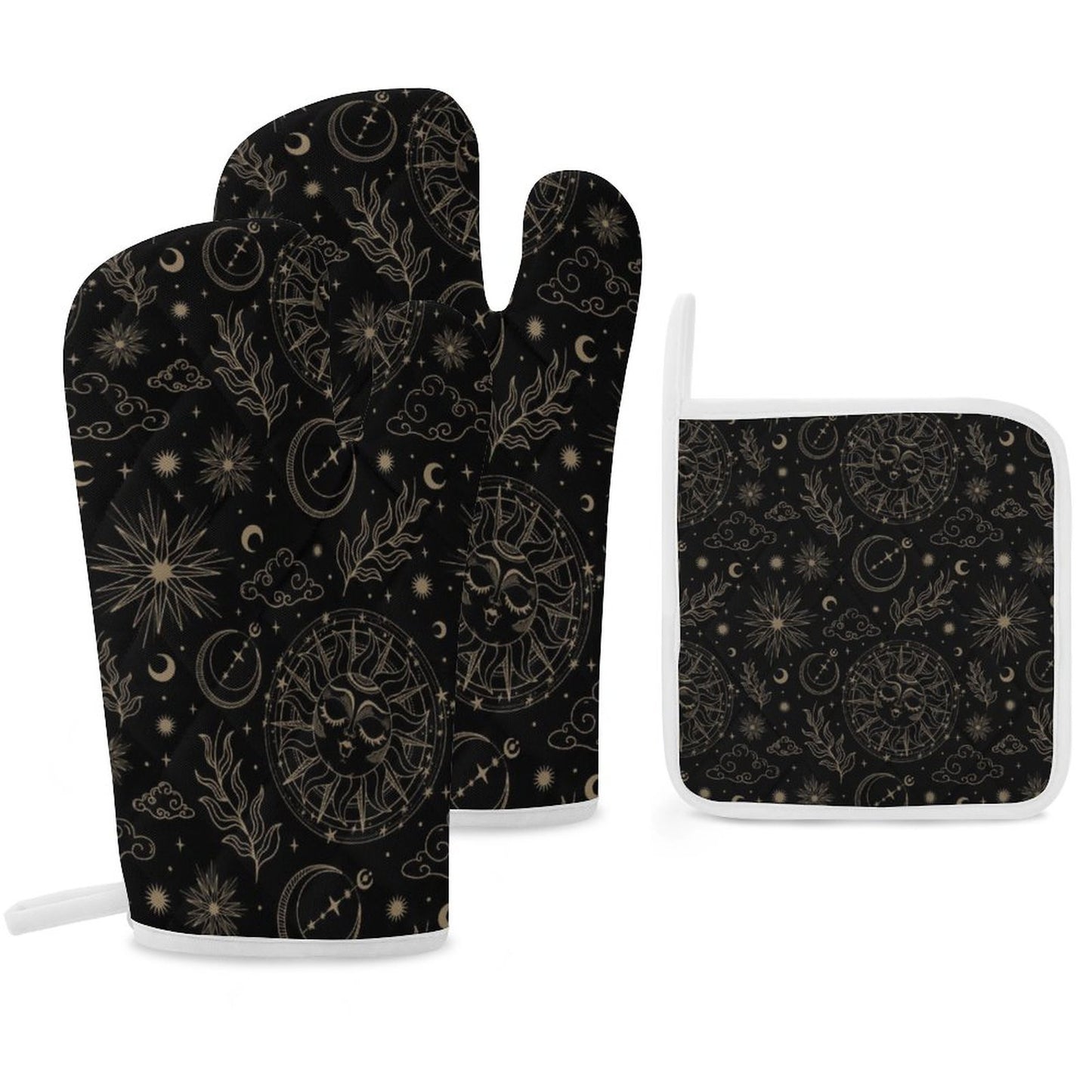 Oven Mitts & Pot Holder Set of 3 (Multi-image Splicing)