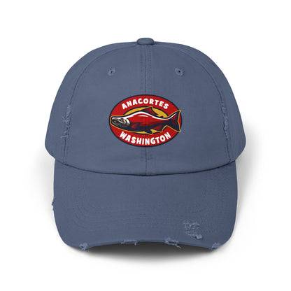 ANACORTES SALMON  Unisex Distressed Cap