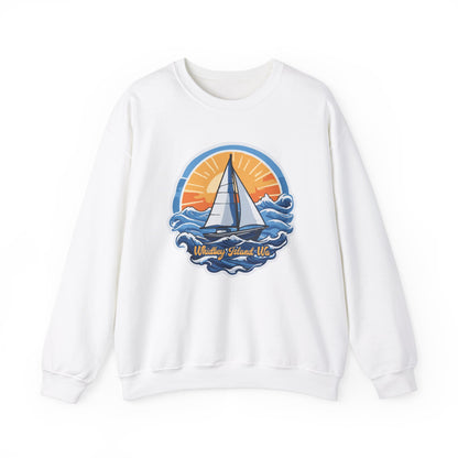 WHIDBEY ISLAND WA  Sunny Sailing  Unisex Heavy Blend™ Crewneck Sweatshirt