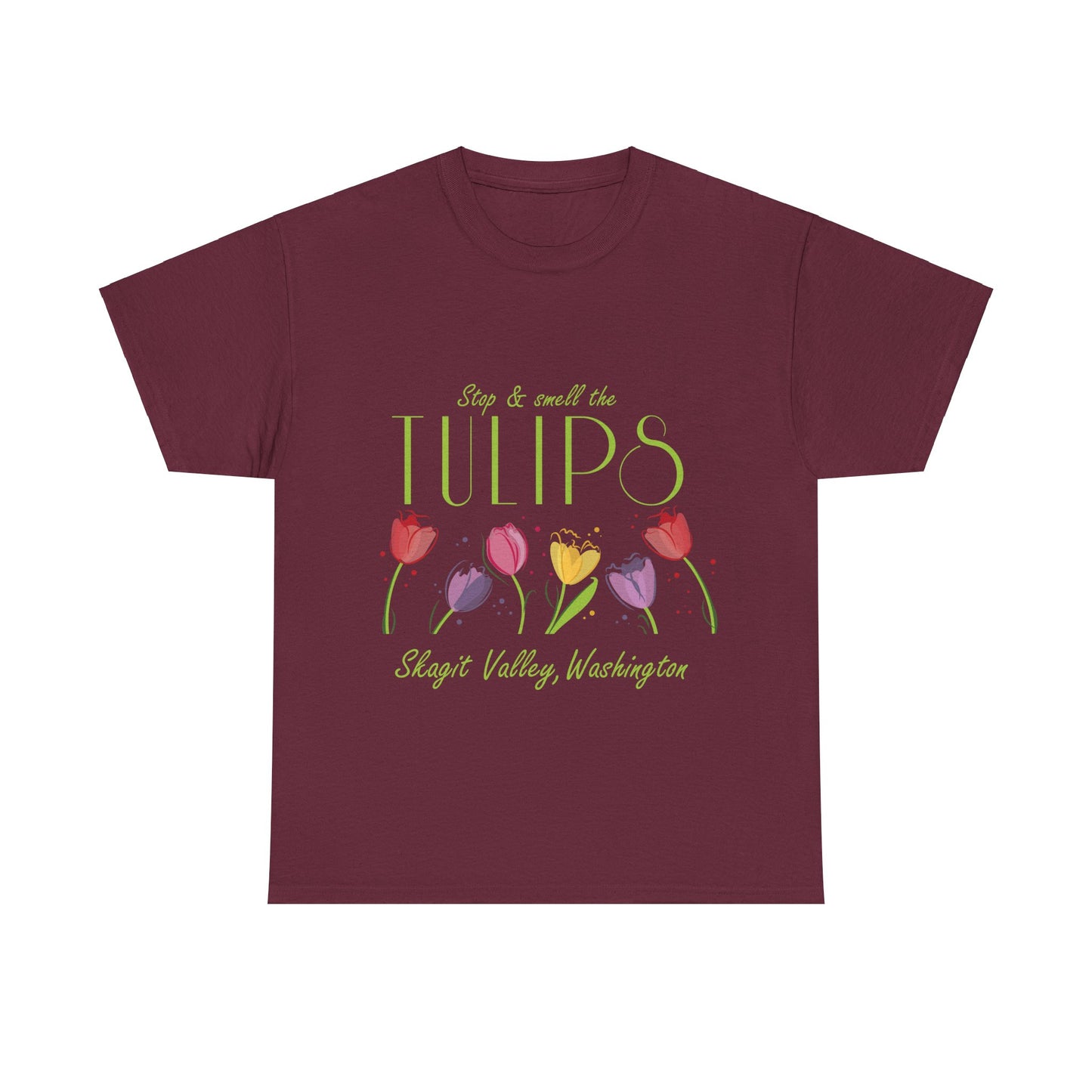 SMELL THE  TULIPS - Unisex Heavy Cotton Tee