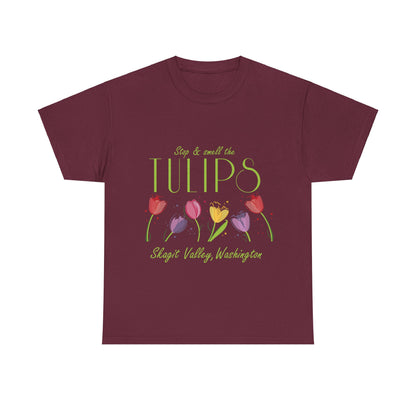 SMELL THE  TULIPS - Unisex Heavy Cotton Tee