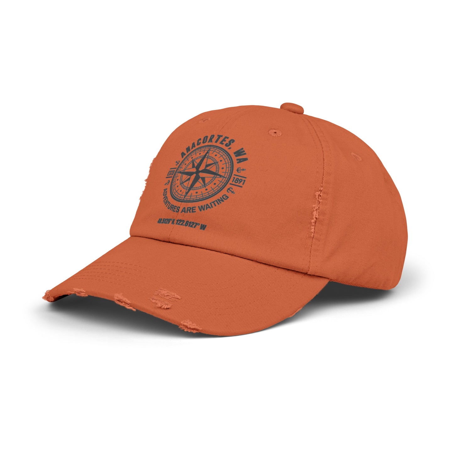 Anacortes Compass Unisex Distressed Cap