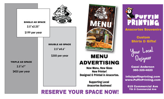 BROWN LANTERN MENU ADVERTISING - ONE YEAR