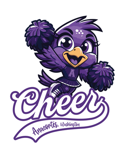 ANACORTES SEAHAWKS CHEER MASCOT 50/50 TEE SHIRT