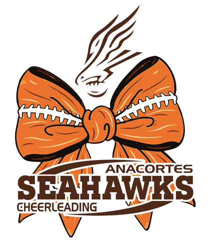 ANACORTES CHEERLEADING FOOTBALL BOW 50/50 TEE SHIRT